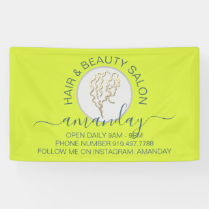 Logo Jaune Doré Coiffeur Salon de Beauté Bannière