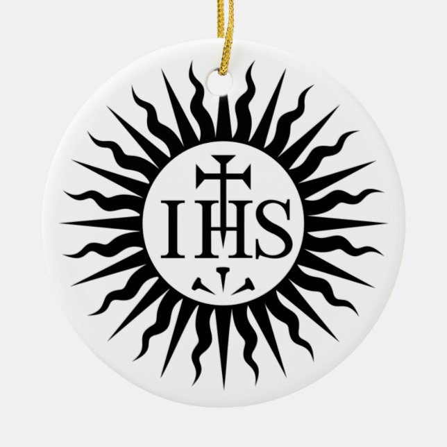Logo Jesus-Gesellschafts-(Jesuite) Keramik Ornament (Vorne)