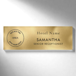 Logo Job Title Hotelpersonal Metallic Gold Namenschild
