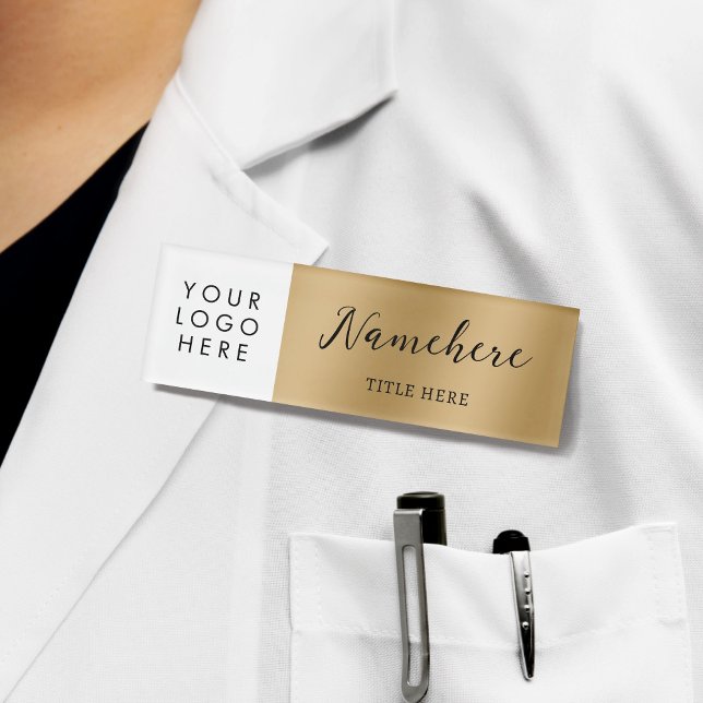 Logo-Kalligrafie Elegante Imitate Gold Magnet Tite Namenschild (Von Creator hochgeladen)