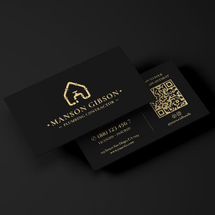 Logo Klempner-Installateur Schwarz Moderner Klempn Visitenkarte
