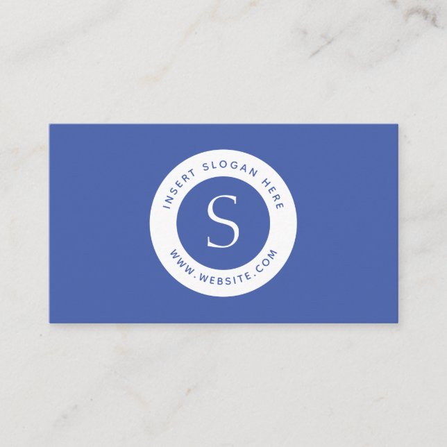 Logo-korporatives modernes mittleres Blau Visitenkarte (Vorderseite)