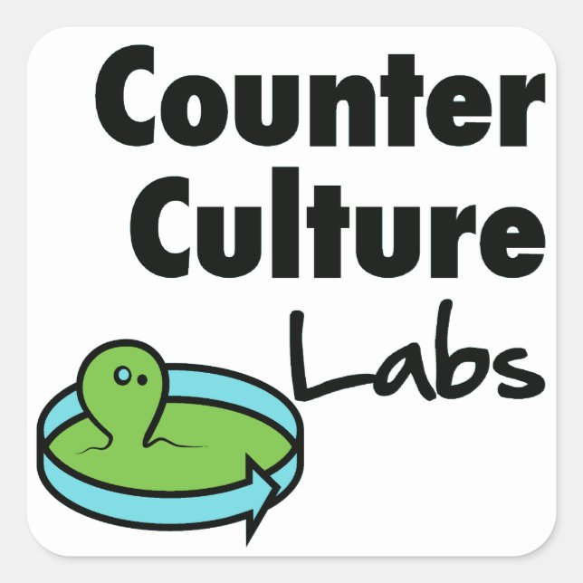 Logo "Labrador gegen Kultur" Quadratischer Aufkleber (Vorderseite)