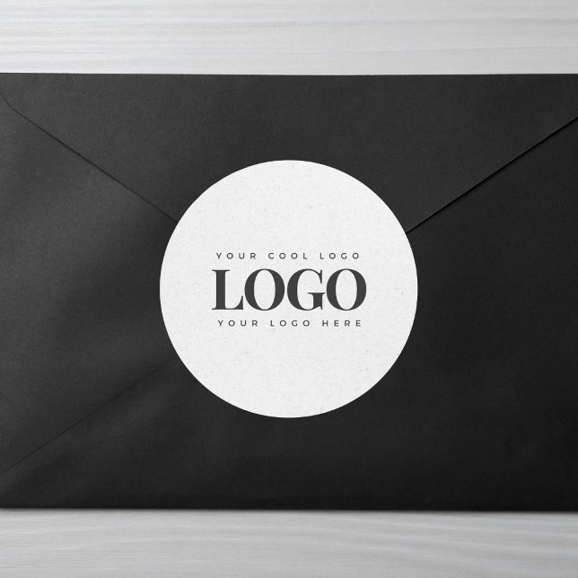 Logo "Light Grey Kraft & Custom Business Rectangle Runder Aufkleber (Von Creator hochgeladen)