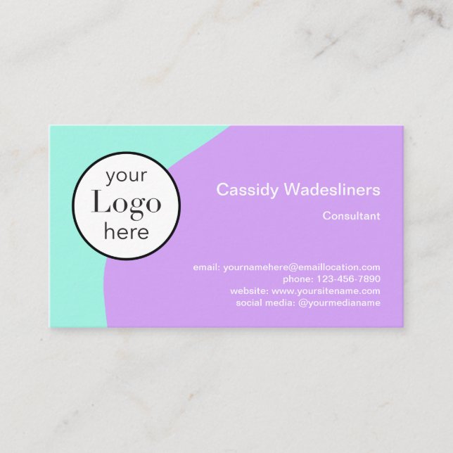 Logo Lila Aquamarine Visitenkarte (Vorderseite)