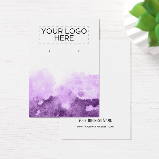 Logo-Lila Ombre-Wasserfarben-Erd-Display-Karte (Schreibtisch)