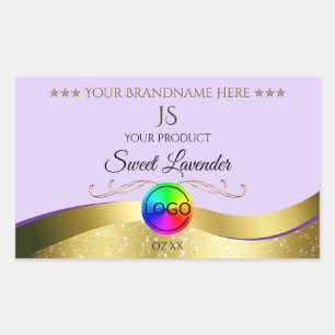 Logo Lilac Wavy Gold Étiquette de produit