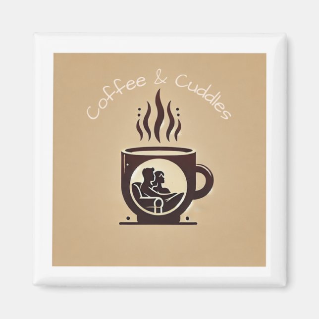 Logo-Magnet "Kaffee und Kuscheln" Magnet (Vorne)