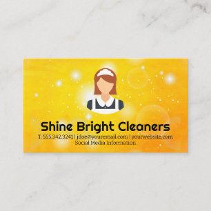 Logo "Maid Service"   Sparkle und Glühen   Orange Visitenkarte