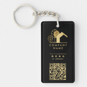 Logo maison professionnelle Noir et Or Code Qr