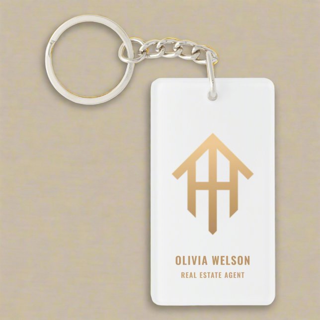 Logo Maison Realtor Agent Gold Bienvenue à la mais (Créateur téléchargé)