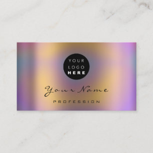 Logo Makeup Artist Haar Nägel Abstrakten Holograph Visitenkarte