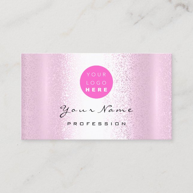 Logo Makeup Artist Haar Nägel Beruflich rosa Visitenkarte (Vorderseite)