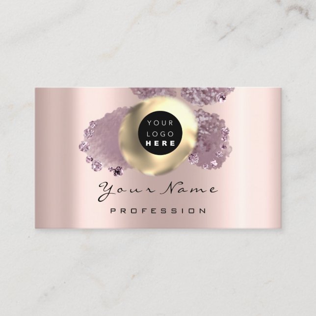 Logo Makeup Artist Haar Nägel Blumenmuster Rose Ab Visitenkarte (Vorderseite)