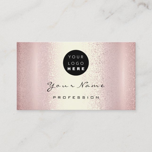 Logo Makeup Artist Haar Nägel Rose Rosa Moderne Visitenkarte (Vorderseite)