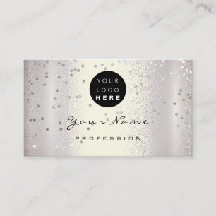 Logo Makeup Artist Haar Nägel Smoky Silber Grau Visitenkarte