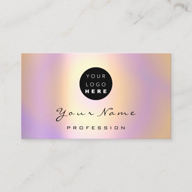 Logo Makeup Artist Hair Nails Abstrakt Lila Lux Visitenkarte (Vorderseite)