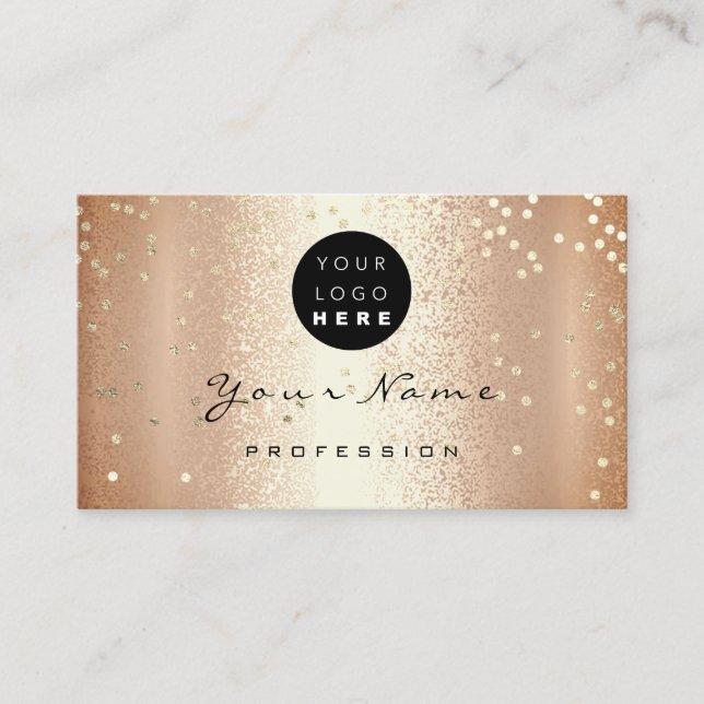 Logo Makeup Artist Hair Nails Coral Rose Confetti Visitenkarte (Vorderseite)