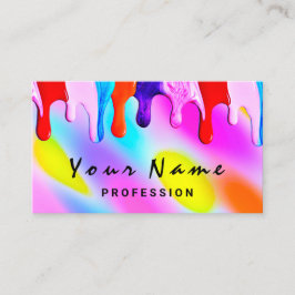 Logo Makeup Artist Nails Holograph Tropfen Visitenkarte