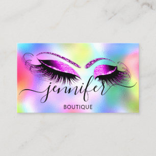 Logo Makeup Boutique Lash Studio Holograph Hot Visitenkarte