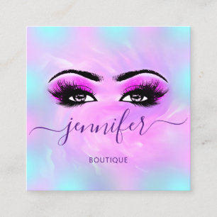 Logo-Makeup-Boutique Lashes Quadratische Visitenkarte