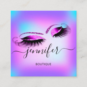Logo Makeup Boutique Lashes Studio HotSync Quadratische Visitenkarte