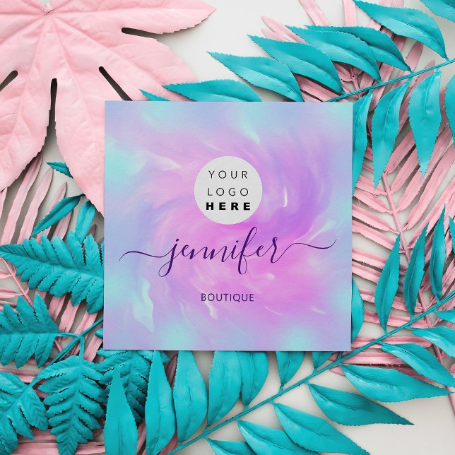 Logo-Makeup-Boutique-Shop Abstrakt-Logo Quadratische Visitenkarte (Von Creator hochgeladen)