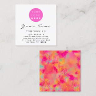 Logo Makeup Haar Nail Floral Pink Abstrakt Quadratische Visitenkarte