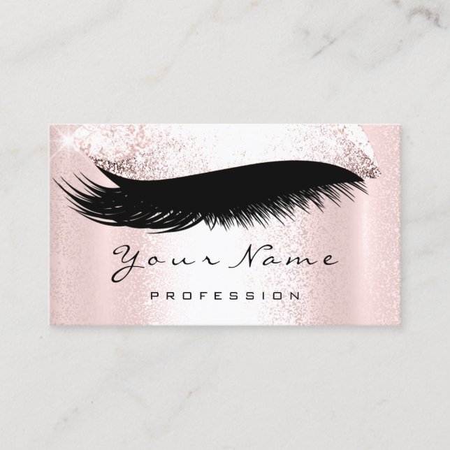 Logo-Makeup-Künstler Beruflich Glam Pink Lash Visitenkarte (Vorderseite)