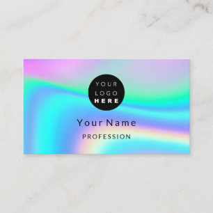 Logo Makeup Künstler Haarnagel Holograph Rosa Visitenkarte