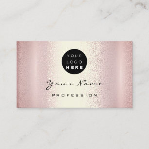 Logo-Makeup-Künstler-Haarnagel Rose Rosa Moderne Visitenkarte