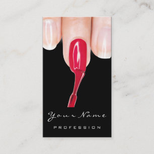 Logo Makeup Manicure Red Nails Rose Schwarz Visitenkarte