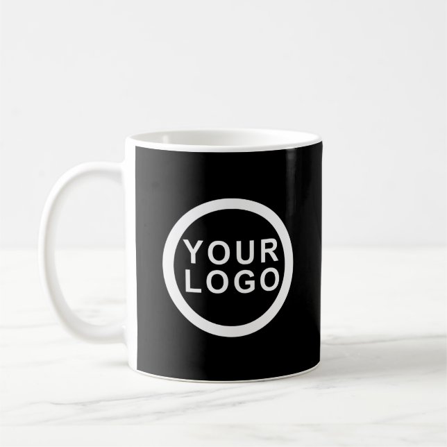 Logo Marque professionnelle Noir Blanc Café Mug (Gauche)