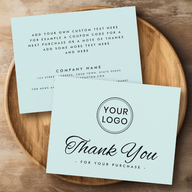 Logo médias sociaux light aqua blue carte de remer (Logo social media light aqua blue thank you card)