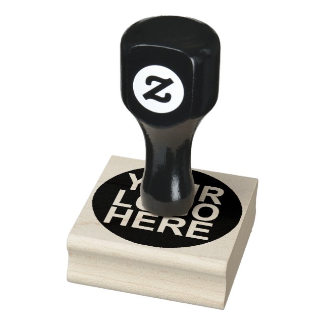 Logo "Medium Square & Round Wood Handy" Gummistempel (Stempel)