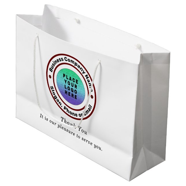 Logo Merci d'affaires Sacs d'achat personnalisés (Devant Angle)