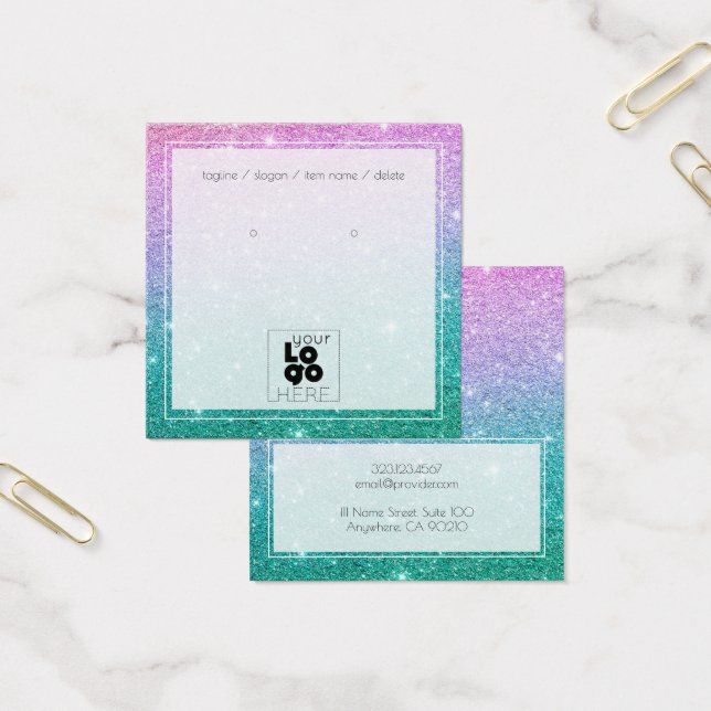 Logo-Mermaid Ombre-Glitzer-Ohrsichtkarte (Büro)