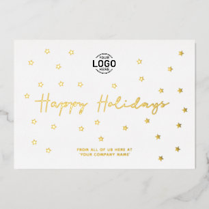 Logo Minimalist Gold Sterne Geschäft Feiertage hin Folieneinladung