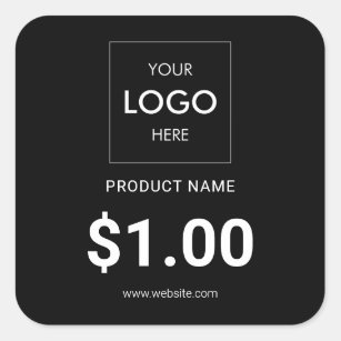 Logo-Minimalistisch-Preis-Markierung Quadratischer Aufkleber