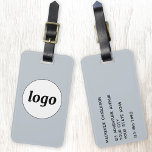 Logo-Minimalistisch Werbeaktion für blaues Brandin Gepäckanhänger<br><div class="desc">Einfaches Logo-Design für Ihr Unternehmen. Ersetzen Sie das Logo und die Details durch Ihre eigenen und ändern Sie die Hintergrundfarbe im Designwerkzeug,  um sie anzupassen. Ideal als Werbeartikel für Kunden,  Kunden und Mitarbeiter,  für Geschäftsreisen und Messen.</div>