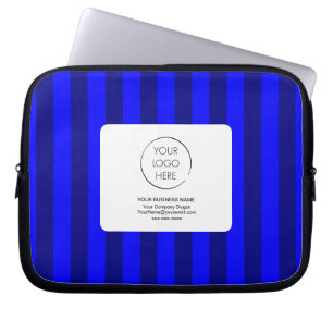 Logo mit blauem Streifen für Werbezwecke Laptopschutzhülle
