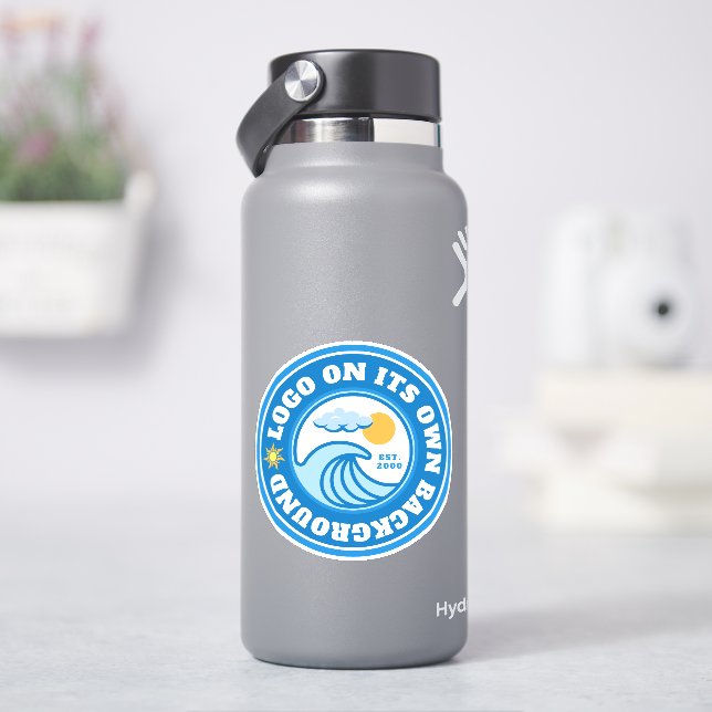 Logo mit festem Hintergrund Flasche mit Business-W Aufkleber (HydroFlask)