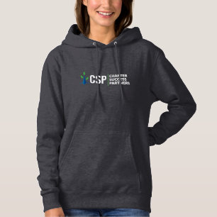 Logo mit Frauen, CSP nebeneinander (weiße Schrift) Hoodie
