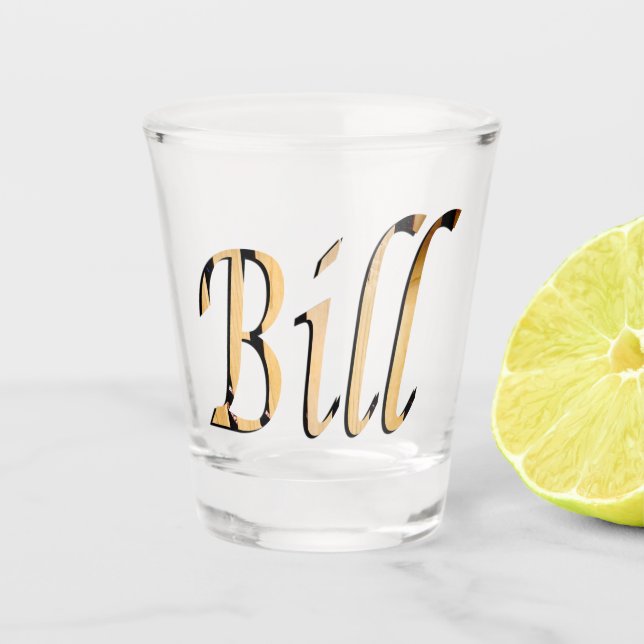 Logo mit HolzBill, Schnapsglas (Vorderseite)