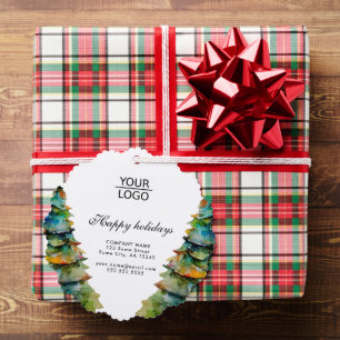 Logo mit individuellem Text Weihnachtsbaum Promoti Ornament Karte