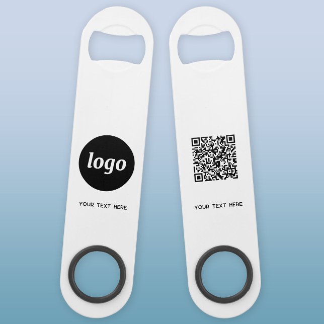 Logo mit QR-Code Speed Flaschenöffner (Logo QR code custom text business promotional bar key bottle opener)