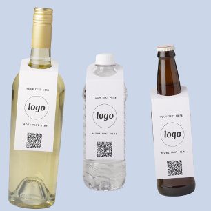 Logo mit QR-Code und Text Geschäftswerbung Flaschenanhänger
