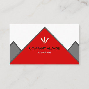 Logo mit roter und weißer Markenprägung Visitenkarte