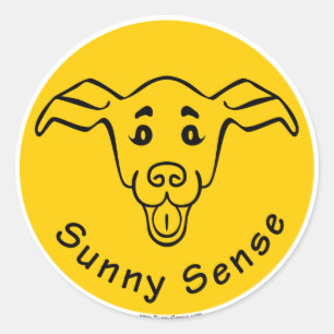 Logo mit Sonnenschein und Hundebötchen Runder Aufkleber