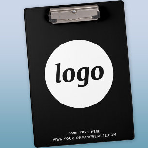 Logo mit Text Schwarz-Weiß-Geschäfts-Clipboard Klemmbrett